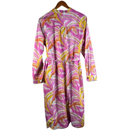 Vera for Anthropologie Confetti Pink Midi Shirt Dress Cotton Size Medium - Picture 3 of 10